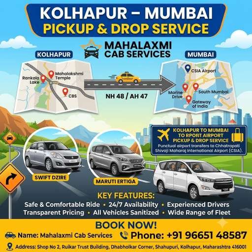 Kolhapur To Mumbai CAb Service